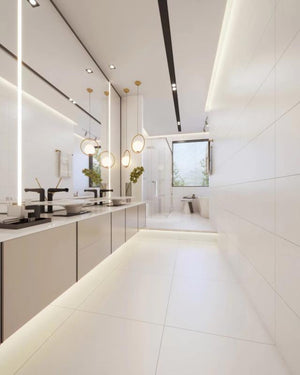 Technatto White 24x48 Polished Porcelain Tile