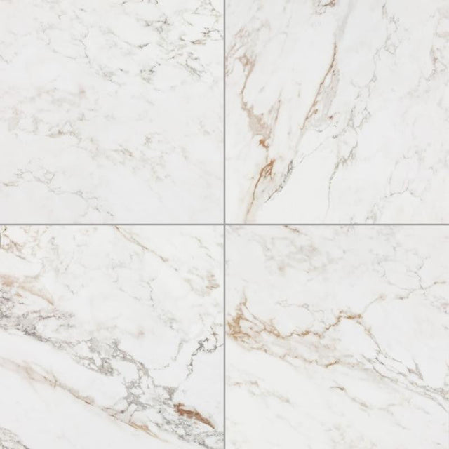 Calacatta Gem Polished 24x24 Marble Look Porcelain Tile