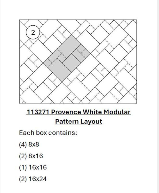 Provence White Modular Pattern Porcelain Floor Tile 2