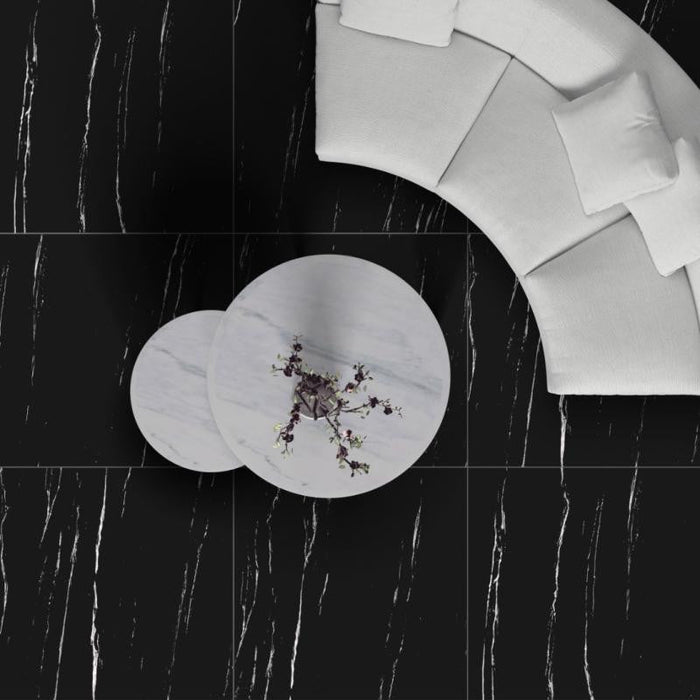 Cortina Black 24x24 Polished Porcelain Tile 2