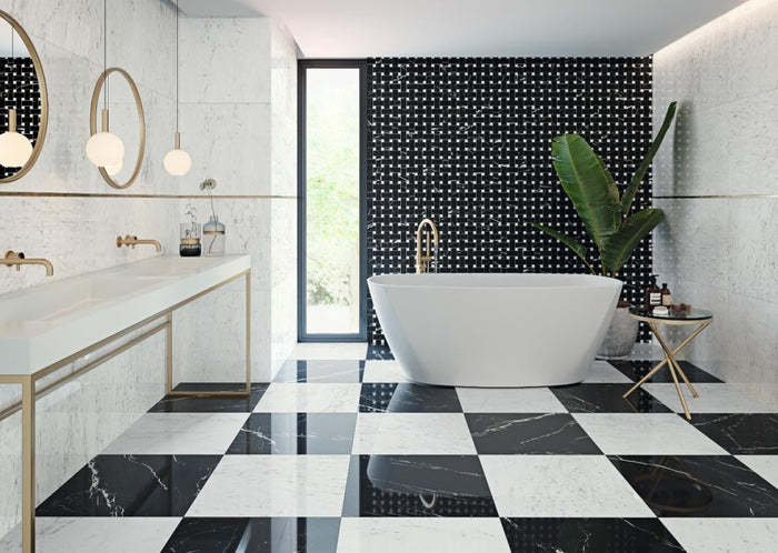 Marmorea Carrara 24x24 Polished Marble Look Porcelain Tile 5