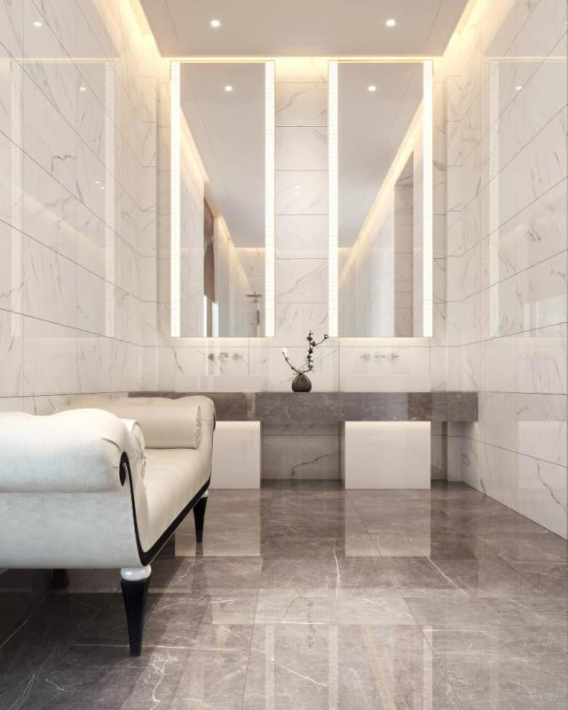 Olimpo 14x28 Polished Marble Look Porcelain Tile 2