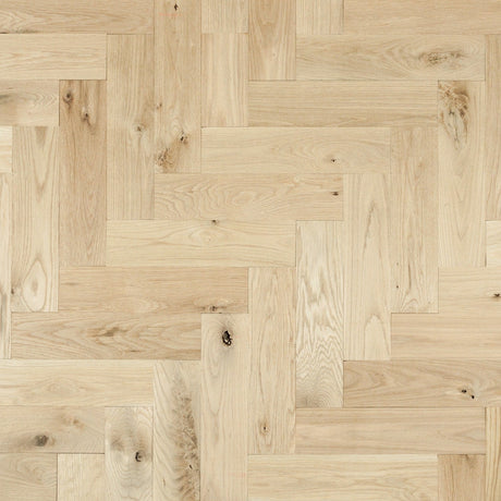 Plank - Herringbone White Oak Unfinished Flooring in Natural