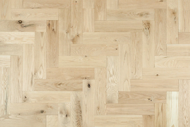Plank - Herringbone White Oak Unfinished Flooring in Natural