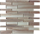 Light Wood Strips 12x12 Wood-Look Glass Mosaic Tile