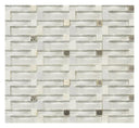 Super White Wavy Glass Metal and Stone Mosaic Tile 13x11 Sheet