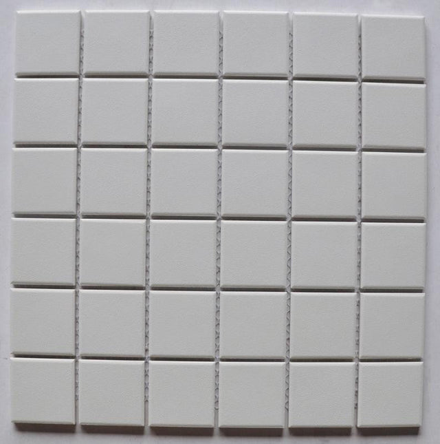 White Textured 2x2 Porcelain Mosaic Tile 12x12 Sheet