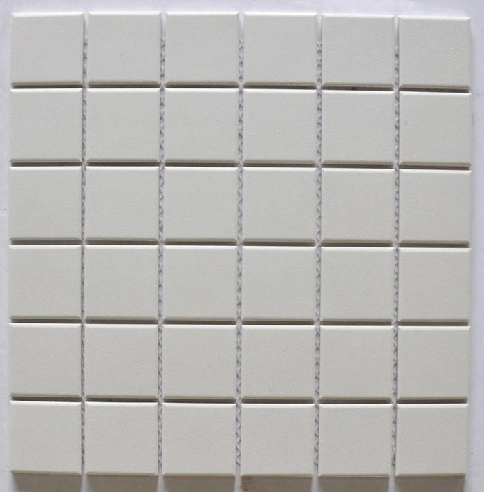 Cream 2x2 Porcelain Mosaic Tile 12x12 Sheet 1