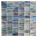 Turquoise and Blue Blend Stacked Glass Mosaic Tile 12x12 Sheet