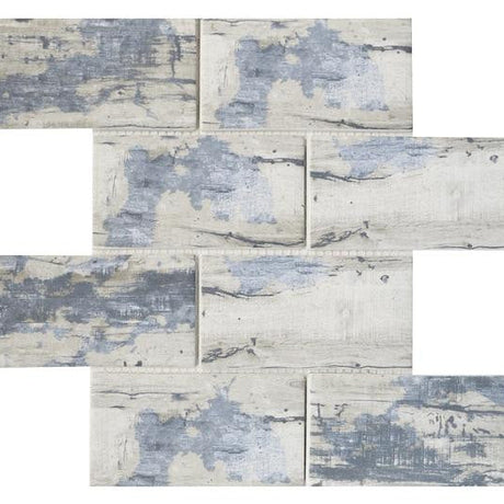 Bark Aspen 3x6 Glass Mosaic Tile 12x12 Sheet