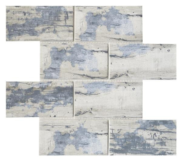 Bark Aspen 3x6 Glass Mosaic Tile 12x12 Sheet 1