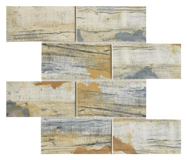 Bark Bay 3x6 Glass Mosaic Tile 12x12 Sheet 1