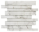 Silver Cloud Linear Glass Mosaic Tile 12x12 Sheet