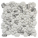 Carrara Grey Glass Pebble Mix Mosaic 12x12 Sheet