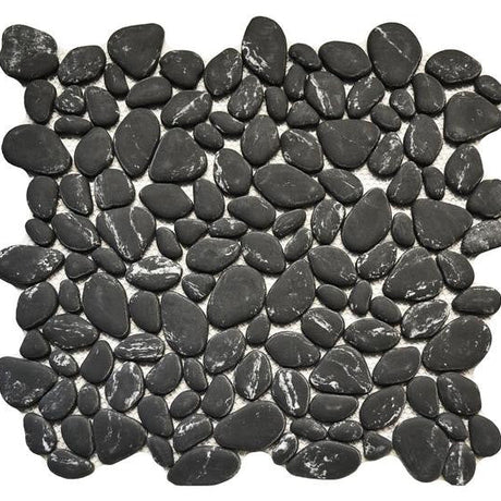 Nero Glass Pebble Mosaic Tile 12x12 Sheet