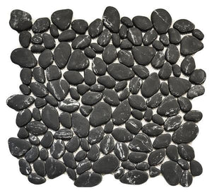 Nero Glass Pebble Mosaic Tile 12x12 Sheet