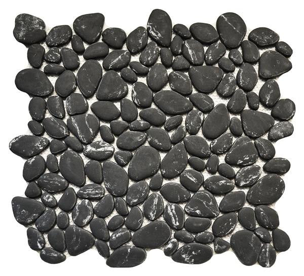 Nero Glass Pebble Mosaic Tile 12x12 Sheet 1