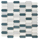 Blue Blend Picket Glass Mosaic Tile 11x11 Sheet