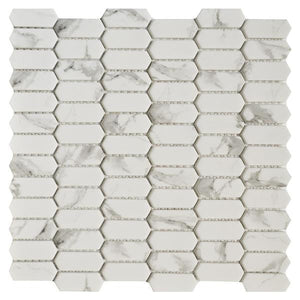 Carrara Picket 11x11 Glass Mosaic Tile