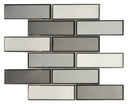 Grey Blend 2x6 Mirror Glass Mosaic Tile 12x12 Sheet