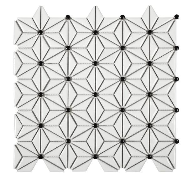 Tokyo White Ceramic Mosaic Tile 12x12 Sheet