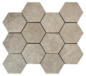 Canova Carnico 3" Hex Matte Porcelain Mosaic Tile 14x12 Sheet