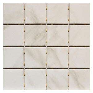 OMD-15595 Carrara 3x3 Ceramic Mosaic Tile 12x12 Sheet