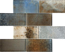 Metallic Oxide 3x6 Glass Mosaic Tile 12x12 Sheet