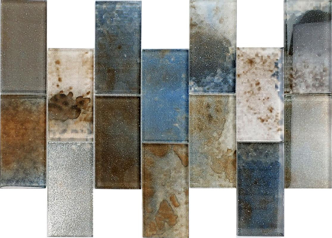 Metallic Oxide 3x6 Glass Mosaic Tile 12x12 Sheet