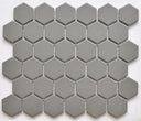 Silver 2" Hex Porcelain Mosaic Tile 11x13 Sheet