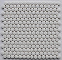 White Penny Round Matte Porcelain Mosaic Tile 12x12 Sheet