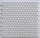 White Penny Round Glossy Porcelain Mosaic Tile 12x12 Sheet