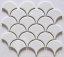 White Glossy Scales Porcelain Mosaic Tile 9x10 Sheet