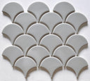 Grey Glossy Scales Porcelain Mosaic Tile 9x10 Sheet