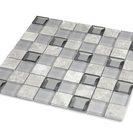 Keops Gris 2x2 Glass Mosaic Tile 12x12 Sheet