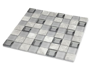 Keops Gris 2x2 Glass Mosaic Tile 12x12 Sheet