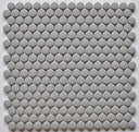Grey 1" Penny Round Glossy Porcelain Mosaic Tile 12x12