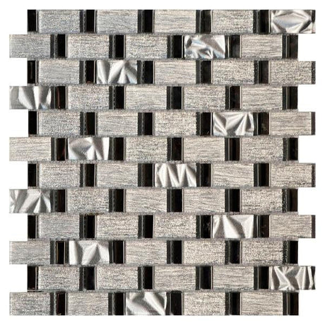 Glamour Linear Glass Mosaic Tile 12x12 Sheet