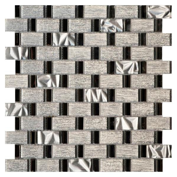 Glamour Linear Glass Mosaic Tile 12x12 Sheet 1