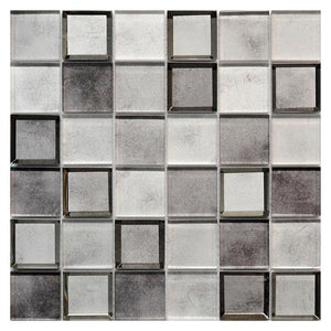 Clouds Grey 2x2 Glass Mosaic 12x12 Sheet