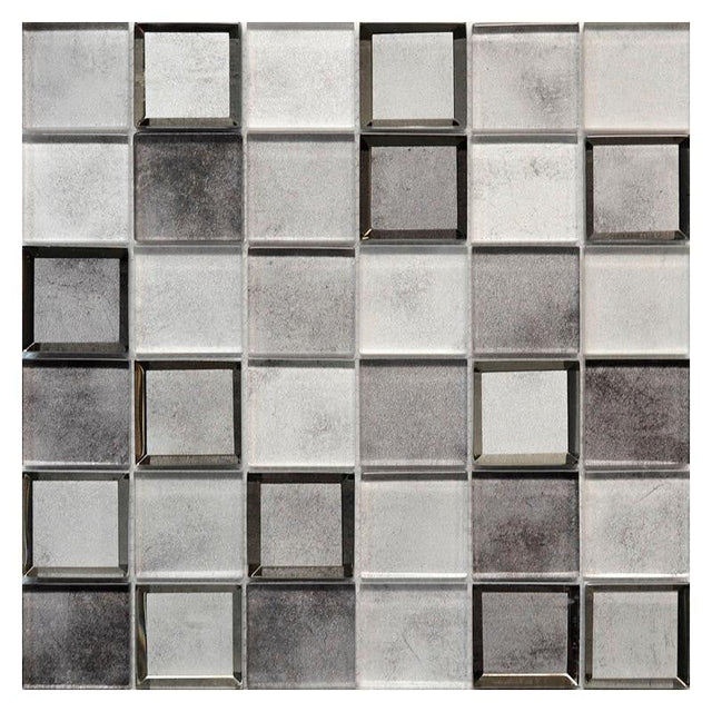 Clouds Grey 2x2 Glass Mosaic 12x12 Sheet