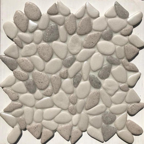 Liquid Rocks Fresh Water Pearl 12x12 Glass Pebble Mosaic Tile