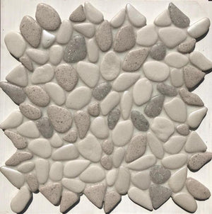 Liquid Rocks Fresh Water Pearl 12x12 Glass Pebble Mosaic Tile