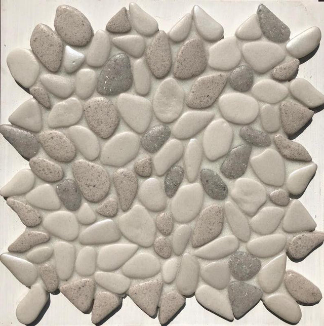 Liquid Rocks Fresh Water Pearl 12x12 Glass Pebble Mosaic Tile