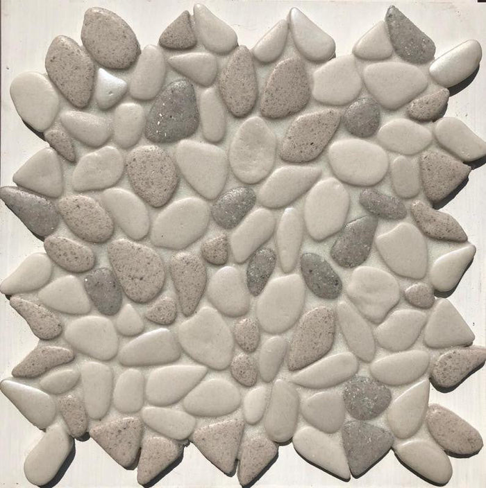 Liquid Rocks Fresh Water Pearl 12x12 Glass Pebble Mosaic Tile 1
