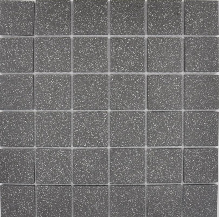 Graphite Grey Speckled 2x2 Porcelain Mosaic Tile 12x12 1