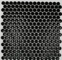 Black Glossy 1" Penny Round Porcelain Mosaic Tile 12x12 Sheet