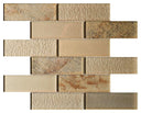 Champagne Metallic 2x6 Glass Mosaic Tile 12x12