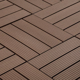 JF Outdoor Composite Interlocking Deck Tiles in Brown 12" x 12"