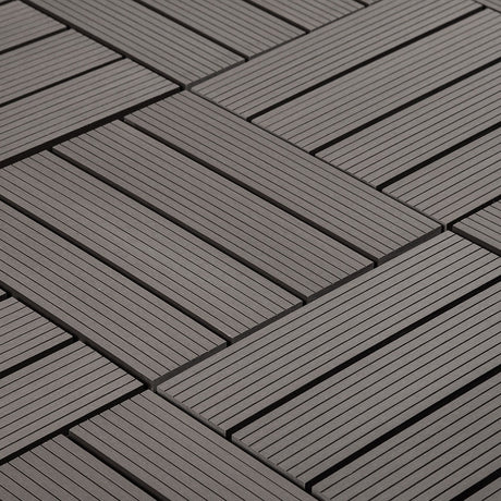 JF Outdoor Composite Interlocking Deck Tiles in Gray 12" x 12"